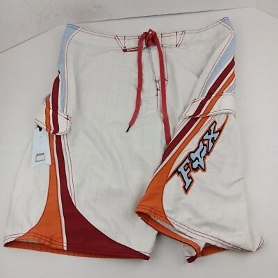 Fox Boardies Deluxe доска шорты с карманом мужчин размер 36 белый оранжевый воск расческа  - Изображение 1 из 4