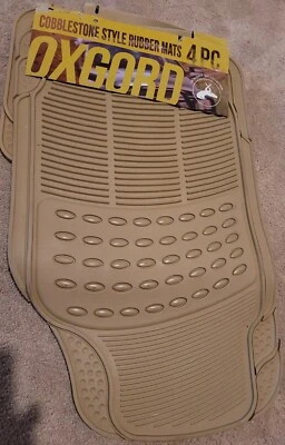 OXGORD Cobblestone style rubber mats 4 pc. Beige. 2 of 28.3x17.7/ 2 of 17.5x17.7 - Изображение 1 из 4