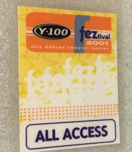 Y-100 Festival 2001 7/25 Camden NJ Hochtöner Center Staff Laminat Pass BNL, G-Lov - Bild 1 von 2
