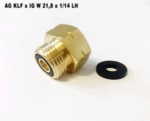 Zwischenstutzen Nr.4 Gasflaschenadapter Druckregler KLF x IG W 21,8 x 1/14 LH - Bild 1 von 3