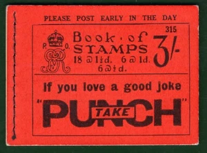 GB KGV 3s BOOKLET SG.BB29 (1935) *Edition 315* c£550 PUNCH/BOVRIL Covers SS2400 - Picture 1 of 8