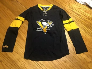 NHL CCM Pittsburgh Penguins Jersey Style Shirt Youth Medium In EUC Hockey - Picture 1 of 4