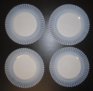 MacBeth Evans Monax White Petalware Opalescent 8" Salad Plates 4 Pc - Picture 1 of 5