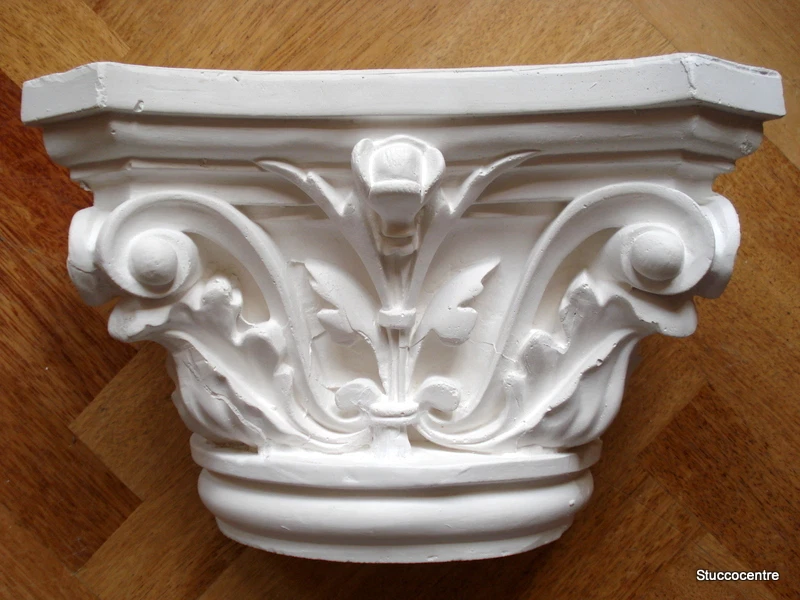 Stuc- Sublime Korinthisches Demi-Colonnes Chapiteau Pour 22er Colonne Coincé - Photo 1/1