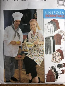 McCalls 2233 HALLOWEEN Chef Uniform COSTUME Shirt Apron Jacket Hat Pant 42 44 LG - Picture 1 of 4