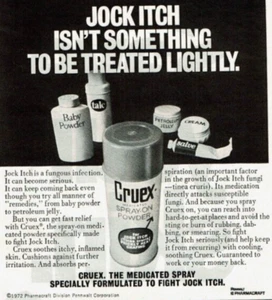 1972 Vintage Print Ad Jock Itch Isn't Something To Be Treated Lightly Cruex - Picture 1 of 2