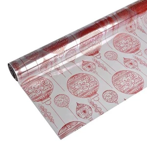 Weihnachtskugeln Cello rot 80 cm breit x 100 m lang Rolle - Bild 1 von 1