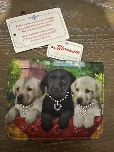 Labrador Puppy Dog Bejeweled Mini Fashion Wallet Blossom Collection Puppy Wallet - Picture 1 of 14