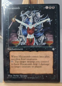 Carta Magic the Gathering Vintage Hecatomb Ice Age Magic MTG ENG Hekatombe 1995 - Foto 1 di 2