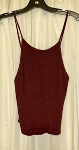 Brandy Melville Womens Sweater Tank Top One Size Maroon/Black - Picture 1 of 7