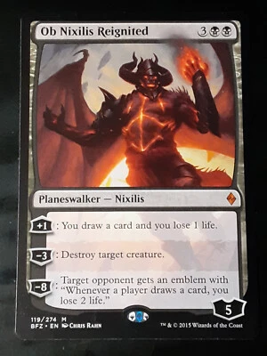 Ob Nixilis Reignited , Battle for Zendikar , Near Mint, MTG, FREE SHIPPING - Image 1 of 2