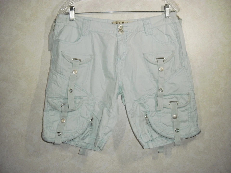 Pantalones Cortos Carga Anthropologie Mur Mur Mujer L Aqua Frente Plano Cintura Ajustable Foto 1 de 4