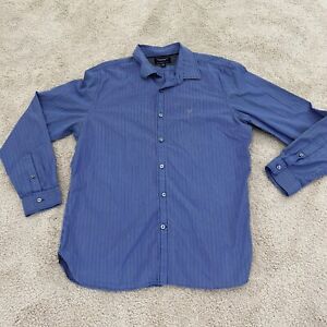 American Eagle Mens XL Long Sleeve Button Up Shirt  Blue Black Stripes
