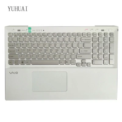 For Sony VAIO SVS15 SVS151A11L US With backlight keyboard Silver Palmrest Cover - Image 1 of 4