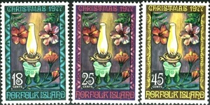 Norfolk Island 1977 SG197-199 Christmas lamp and flowers set MLH - Picture 1 of 1