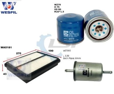 Wesfil Oil Air Fuel Filter Service Kit for Great Wall V240 2.4L 2009-2016 - image 1 of 4
