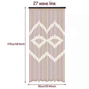 Bambus Perlen Tür Vorhang Holz Fliegen Vorhang Zimmer Fenster Jalousie 90*175cm - Bild 1 von 12