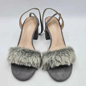 NEW Charles David Womens Faux Leather Fur Sandals Size 7 - Picture 1 of 8