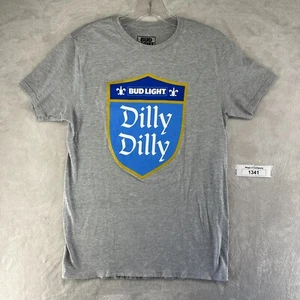 T-shirt da uomo Bud Lights logo grafico Dilly collo grigio taglia media - Foto 1 di 10