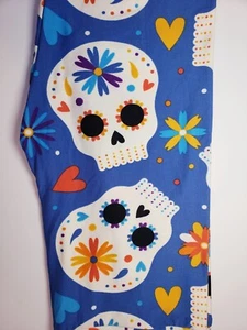 LuLaRoe OS Leggings SUGAR SKULLS Day of the Dead Halloween One Size (Size 2-10) - Picture 1 of 8