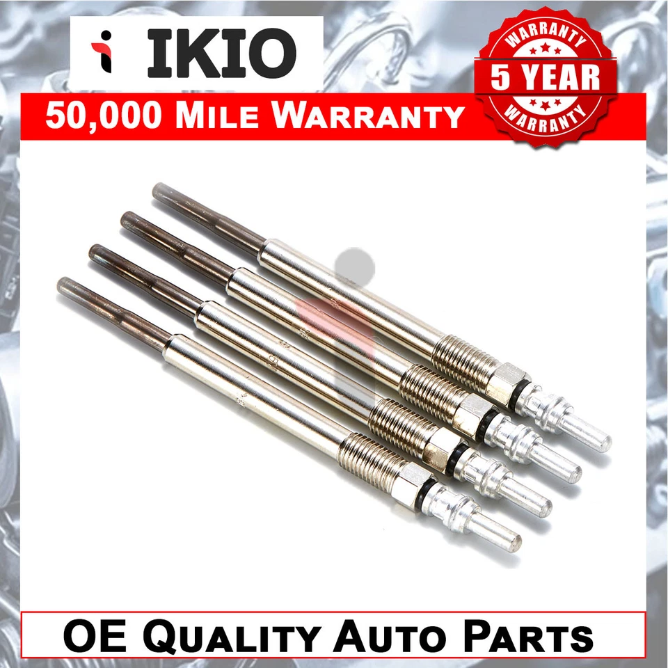 Ikio 4X PARA PEUGEOT 2007 1.6 HDI 92 & 112 2010- PLUGUES DE INCANDESCÊNCIA AQUECEDOR DIESEL PLUGUE COMPLETO - Imagem 1 de 1