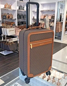 Michael Kors Travel Trolley Suitcase Carry On Luggage Vacation Plane Trip Brown - Picture 1 of 12