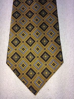 CORBATA HOMBRE HOY 3,75 X 58 DORADA CON NEGRO Y AZUL PIZARRA NUEVA SIN ETIQUETAS Foto 1 de 4