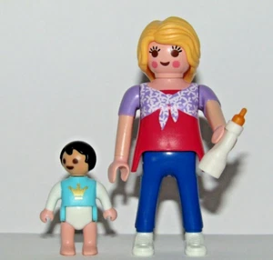 Playmobil Mother  with baby boy and bottle - C52 - Picture 1 of 5