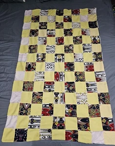 Vintage Quilt Lap Quilt Pieced Patchwork Blocks 60X37 Has Wear Read / C-Pics - Picture 1 of 11