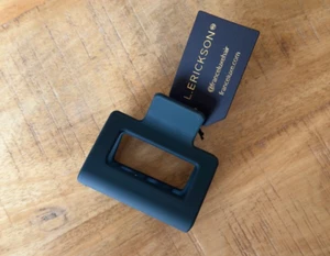 L. Erickson Matte Dark Green  Rectangle Small Hair Claw Hair Clip Hair Jaw - Picture 1 of 5