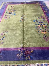 antique chinese art deco rugs #9319   9.0x11.7 in perfect condition