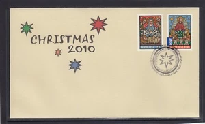 AUSTRALIA - 2010 CHRISTMAS Nativity ART Religious Design Set of 2 on FDC - Bild 1 von 1