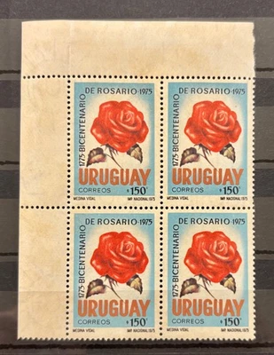 URUGUAY / BICENTENNIAL "ROSARIO" - YVERT #911 - LOT 4 BLOCK STAMPS MNH - Image 1 of 2