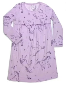 Carter's Girl's Purple Fleece Ruffled Unicorn Nightgown Size 8-10 New - Picture 1 of 4