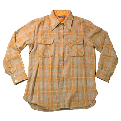 Camisa De Colección JC Penney Para Hombres Grande Años 70 Naranja Lana Cuadros Tabla Grunge Exterior 🔥 Foto 1 de 4
