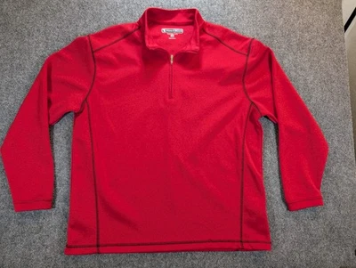 Suéter de golf rojo con logotipo de Pebble Beach para hombre 1/4 cremallera - talla grande Foto 1 de 4