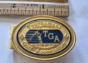 VINTAGE T G A TURNIER GOLF ASSOCIATION Gold GELDKLAMMER signiert Miller Golf - Bild 1 von 5