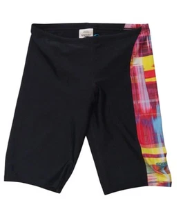 Speedo Pro Lt Jammer Swimsuit Youth 28 Black Rainbow Swimmer Athletic Biker Pool - Picture 1 of 9