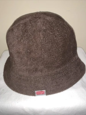Nuevo con etiquetas Sombrero Cubo Kangol Mezcla de Piel de Angora Logo Marrón Adulto Grande Foto 1 de 4