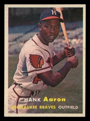 Карта 1957 Topps No20 Hank Aaron Milwaukee Braves HOF PR-FR Tears привлекательная для глаз - Изображение 1 из 4