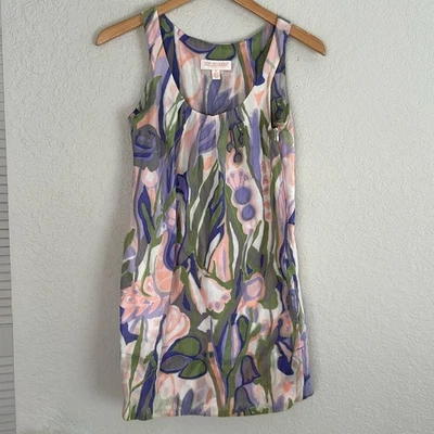 Tori Richard Floral Hawaiian Dress Mini Purple Green Preppy Resortwear Tropical - Image 1 of 4