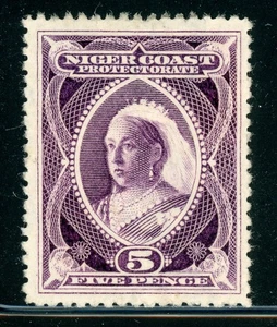 NIGER COAST PROTECTORATE MH Selections: Scott #59 5p Deep Violet WMK2 CV$22+ - Picture 1 of 1