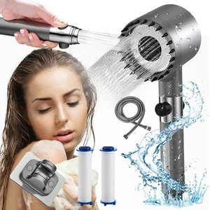 Cabezal de ducha de alta presión con combo de pulverización portátil, cabezal de ducha de lluvia con filtro - Imagen 1 de 14