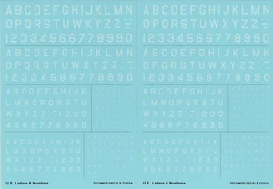 Techmod Decals 1/72 U.S.LETTERS & NUMBERS WHITE 6" - 24" - Picture 1 of 2