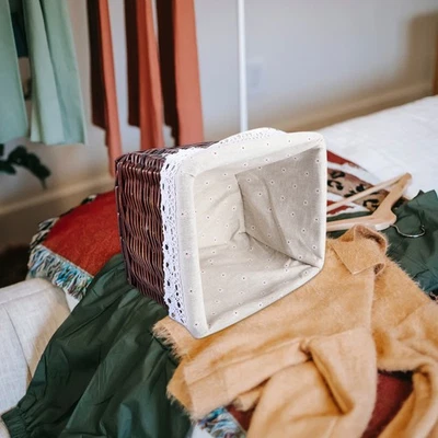  Cestino Portaoggetti Rettangolare Cestini Vimini Per Articoli Vari - Immagine 1 di 4