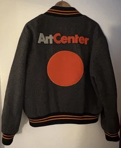 Vintage Usa Rainbow Creations Film Crew Varsity Real Wool Jacket Art Centre L - Picture 1 of 8