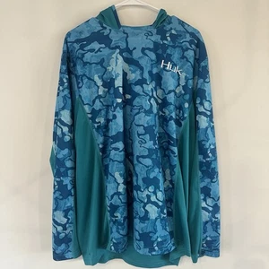 HUK Performance Fishing Icon X Current Camo Fade Long Sleeved Shirt Men Size XL - Picture 1 of 12