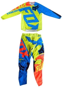 Fox Racing USA 180 Men's Fluoro Hi-Vis Dirt Bike Motocross Shirt + Pants - Large - Picture 1 of 22