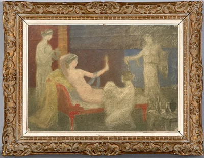 HENRI LAFFITE (1885-1977) Elève de RODIN / PEINTURE NABIS FEMMES 1910 (10) - Bild 1 von 4