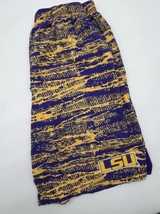 LSU Tigers Nike All Over Print Athletic Shorts Men's L Yellow/Purple Embroidered - Picture 1 of 16